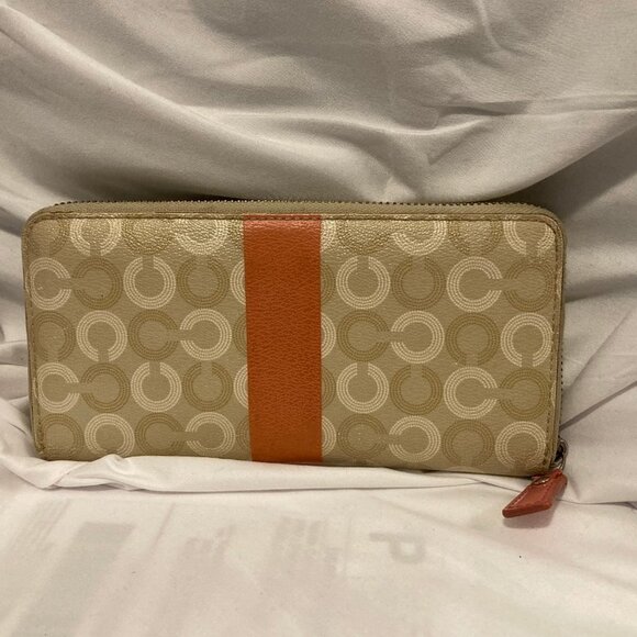Coach Signature Leather Long Zip Around Wallet - Picture 2 of 4